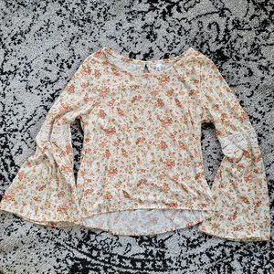 🎄Pick 5📦 Antique Rose Floral Peasant Long Bell Sleeve Tee Top Blouse M 7 8 Kid